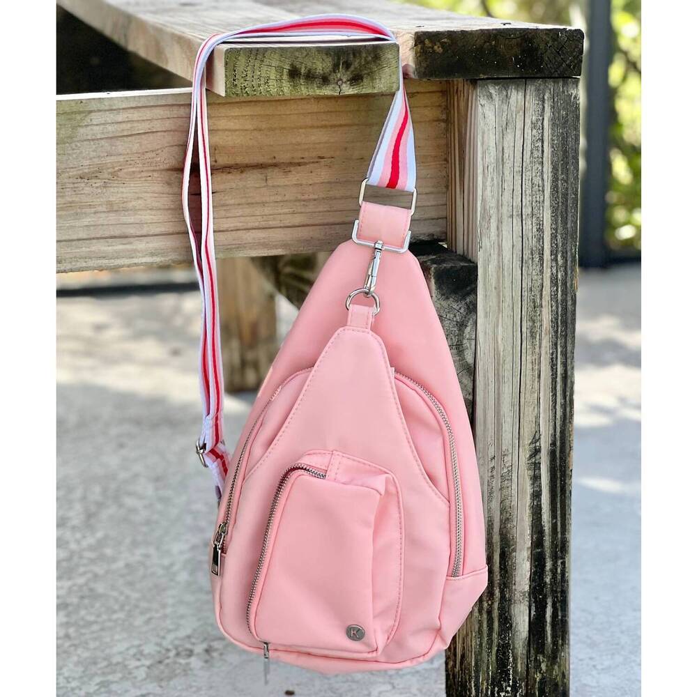 NEW KATYDID women's stash your stuff sling bag in light pink